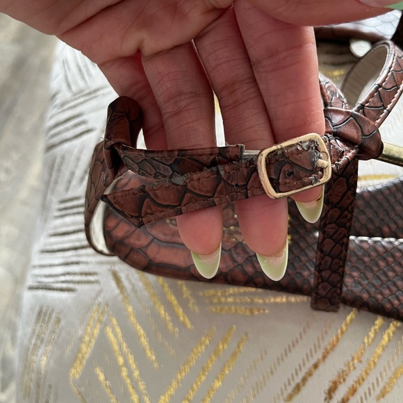 Brown Textured Sandals - Picture 3 of 6